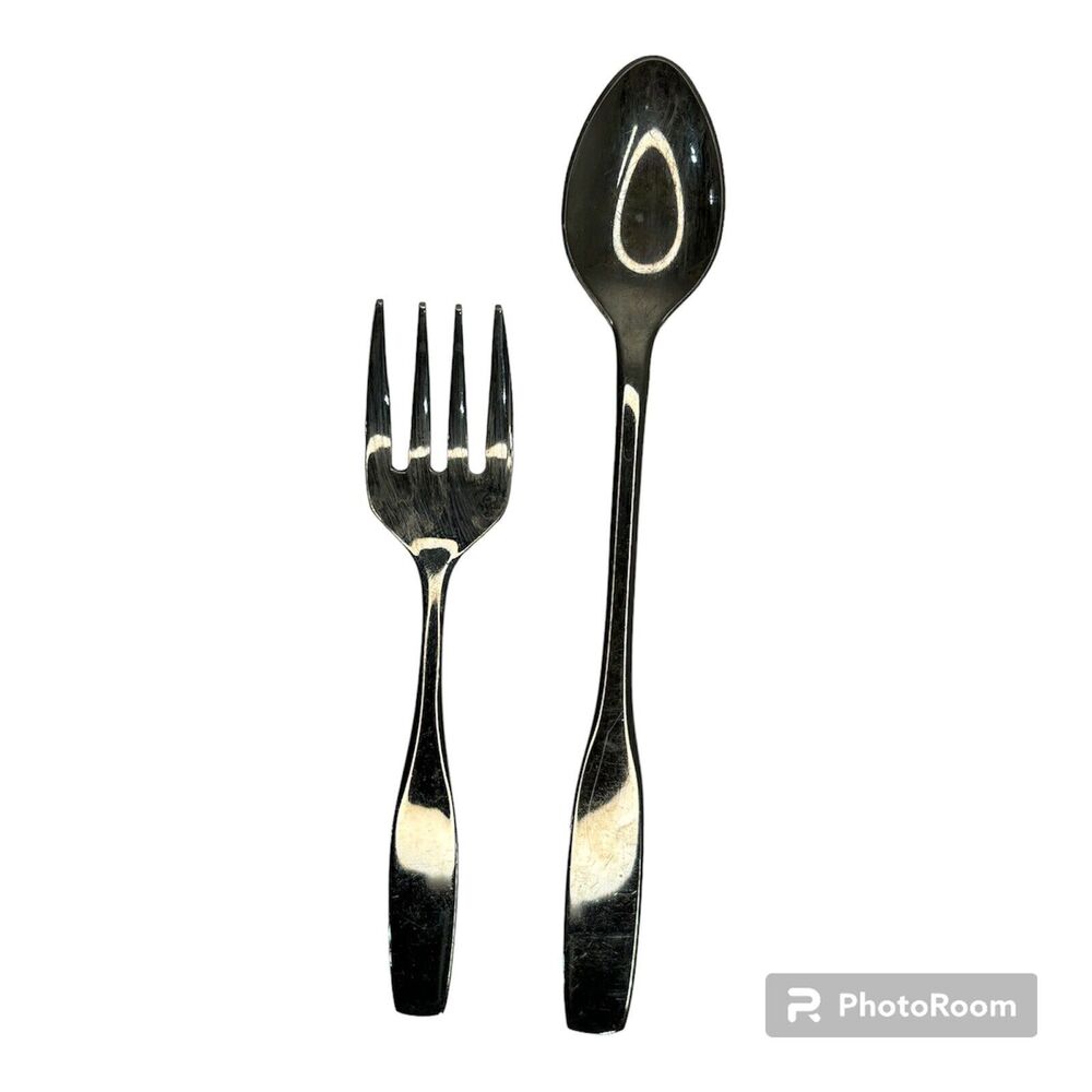 FORK & SPOON ! Vintage Nursery Silver Plate Baby Fork And Spoon Leonard